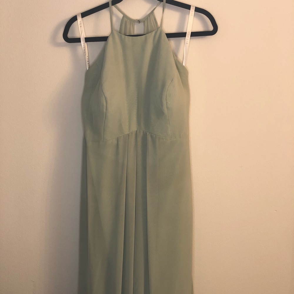 AZAZIE Dusty Sage Sarah Bridesmaid Dress Women’s Size A18 Floor Length Halter